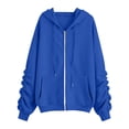 thumbnail image 6 of jjayotai Womens Zip up Hoodies Ruffle Long Sleeve Oversized Sweatshirts Trendy Casual Fashion Jacket with Pockets, 6 of 6
