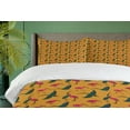 thumbnail image 4 of Ambesonne Jungle Cartoon Duvet Cover Sets, Folk Ornate Birds, 2-Queen, Amber Hot Pink Emerald, 4 of 6