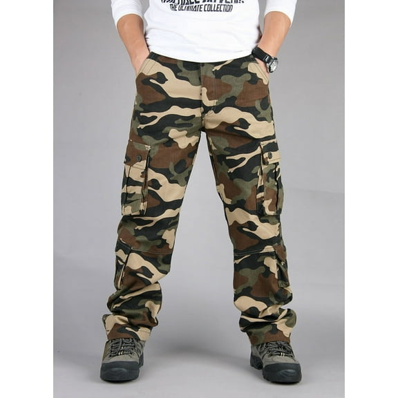 MingSongHua Plus Size Men's Pants Men's Fashion Casual Camouflage Cargo Pockets Quick-dry Tactics Full Length Pants