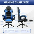 thumbnail image 4 of BSTYJQXH Adjustable Comfortable Ergonomic Gaming Chair with Lumbar Support, Blue/Black, 4 of 7