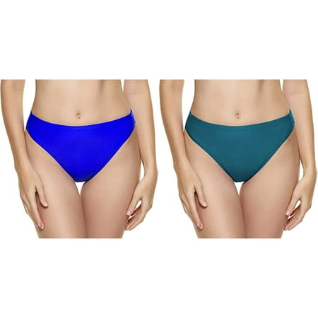 (2-Pack) 2025 New Women Vintage Print Low Water Pants for Swimming Waist Brazilian Bikini Bottom Swim Bottoms Women Swimwear Briefs Beachwear Brazilian Bikini Bottom Side Tie Thong Bathing