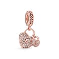 thumbnail image 1 of CHARM PLATA 925 CANDADO CORAZON AMOR ROSE GOL 634152, 1 of 4