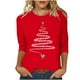 thumbnail image 1 of Awdenio - Blusas de manga larga para mujer, liquidación, moda juvenil, estampado navideño, camiseta holgada, mangas 3/4, blusa, cuello redondo, blusas casuales, 1 of 4