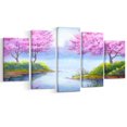 thumbnail image 2 of Impression sur toile « Flowering Trees Over Lake » Design Art, 2 of 2