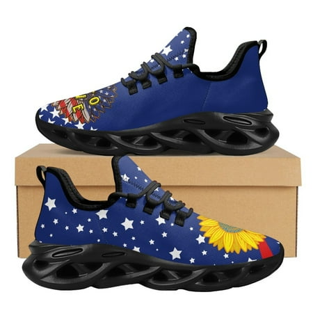 

New Fashion Women Sunflower Black and White Striped Pattern Flats Lace Up Shoe Soft Wear-resistant Sneakers Ladies Stretch Shoes