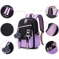 thumbnail image 5 of FUZHIQ Bow School Backpack for Ages 6-12 Plush Pendant Multi Compartment Padded Straps Casual Daily Student Bookbag, Purple, 5 of 5