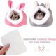 thumbnail image 5 of Cama para hámster de 2 piezas, mini nido de algodón para hámster, sacos de dormir para invierno, nidos cálidos para dormir para el invierno, casa cálida para animales pequeños (gris + rosa), 5 of 5