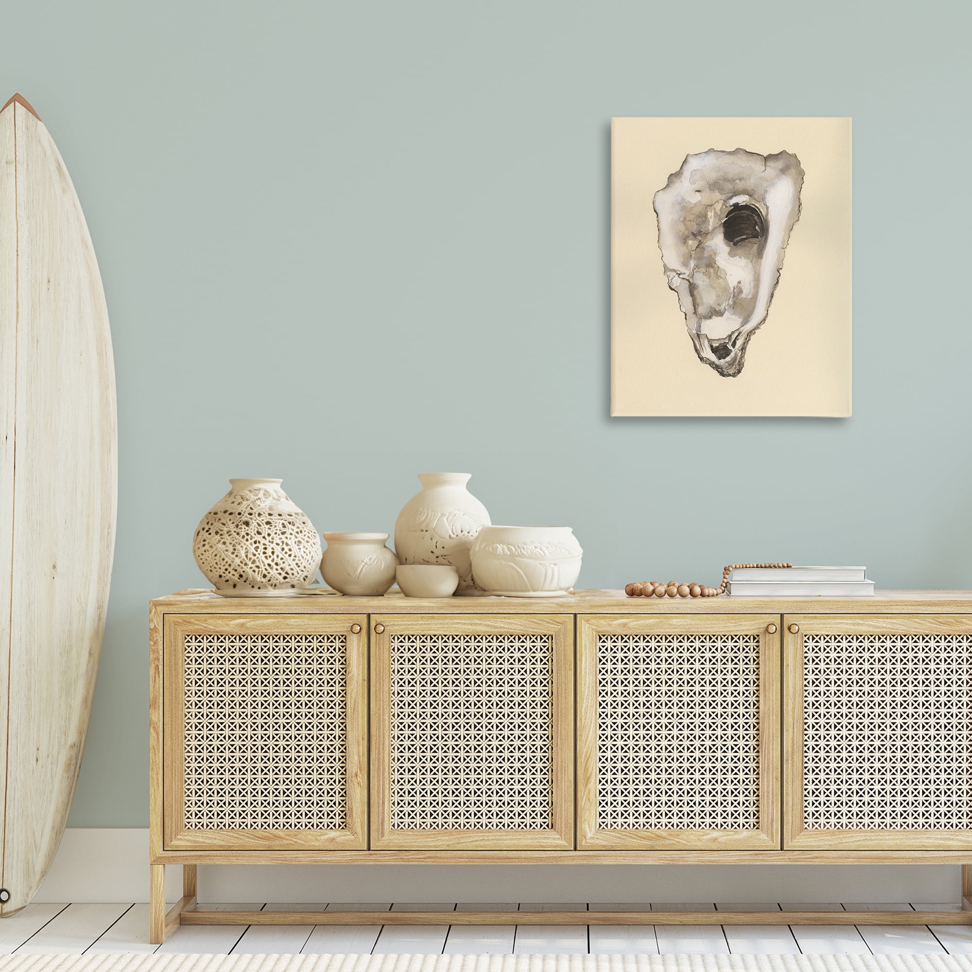 Stupell Industries Oyster Sea Creature Nautical & Beach Painting Wrapped Canvas Art Print Wall Art, 24 x 30