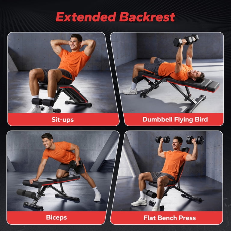 Merach Adjustable Foldable Weight Bench, 990 lbs Capacity photo 3