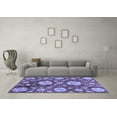 thumbnail image 3 of Ahgly Company Indoor Round Abstract Blue Modern Area Rugs, 3' Round, 3 of 4