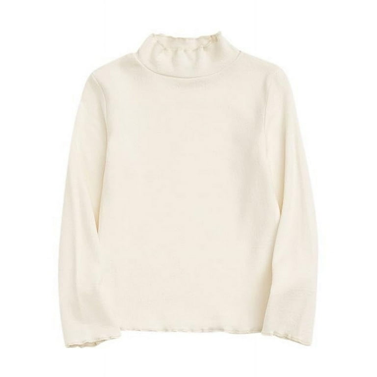 ATOGUTA Shirts for Boys Girls Turtleneck Solid Color Long Sleeve