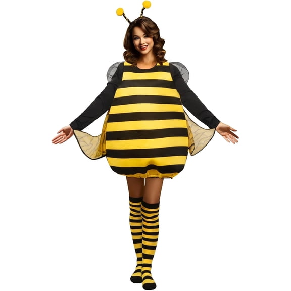 VZQI Bumble Bee Costume for Women Funny Animal Halloween Adult Costumes