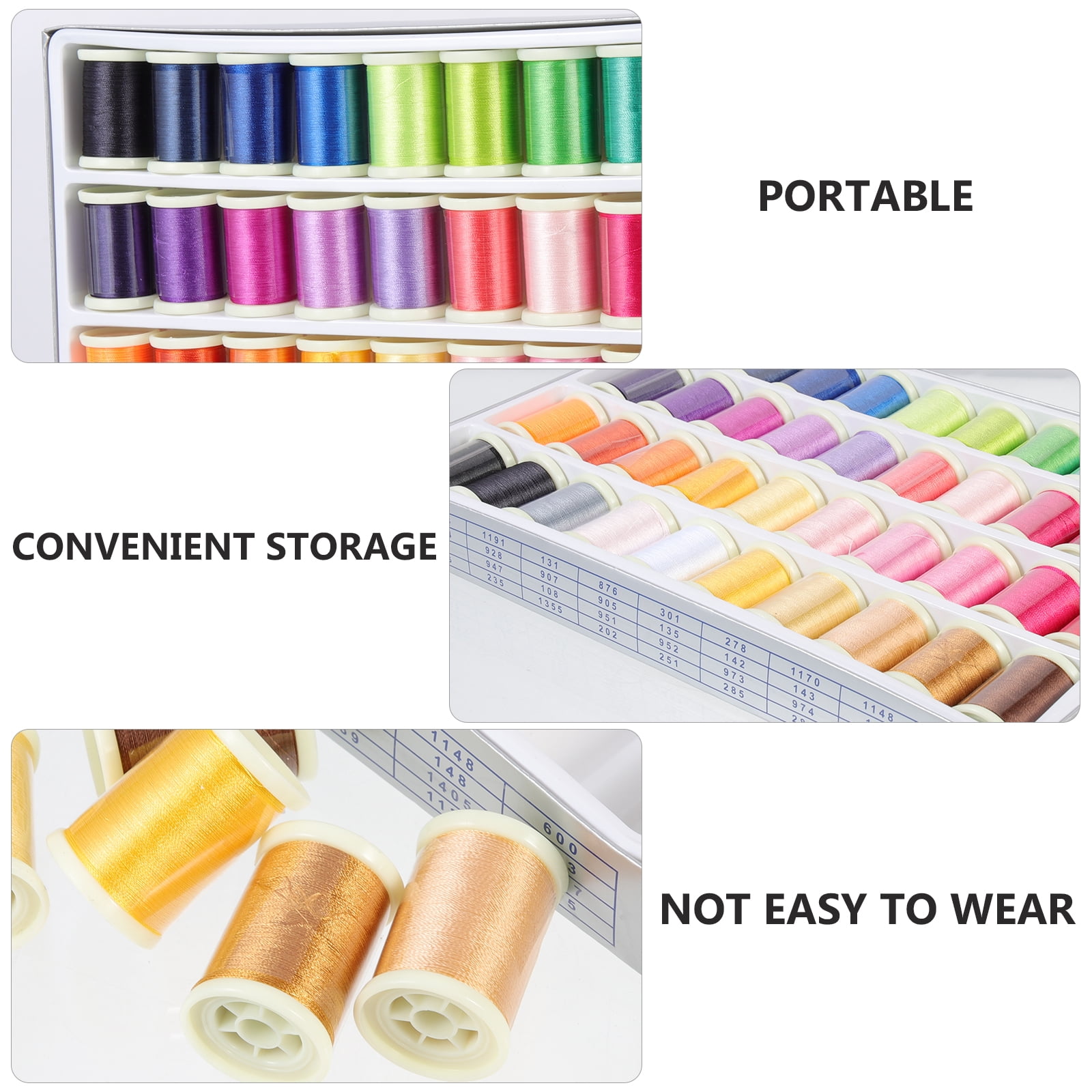 Tersarium 40 Rolls of Embroidery Thread DIY Embroidery Thread Colorful Sewing Thread Embroidery Kit