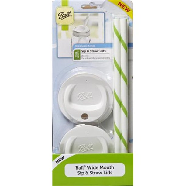 Ball Mason Jar Wide Mouth Sip & Straw Lids