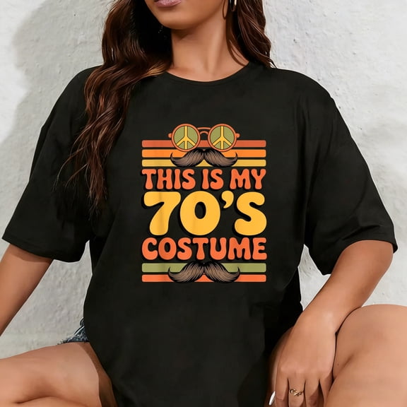 100% Cotton This is My 70s Costume 70 Styles Men 70s Groovy Hippie Disco T-Shirt
