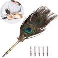thumbnail image 1 of Antique Feather Ink Pen Set with 5 Replacement Metal Nibbs Calligraphy Writing Quill Pen for Wedding Sign In Creative Office Supplies, 1 of 6
