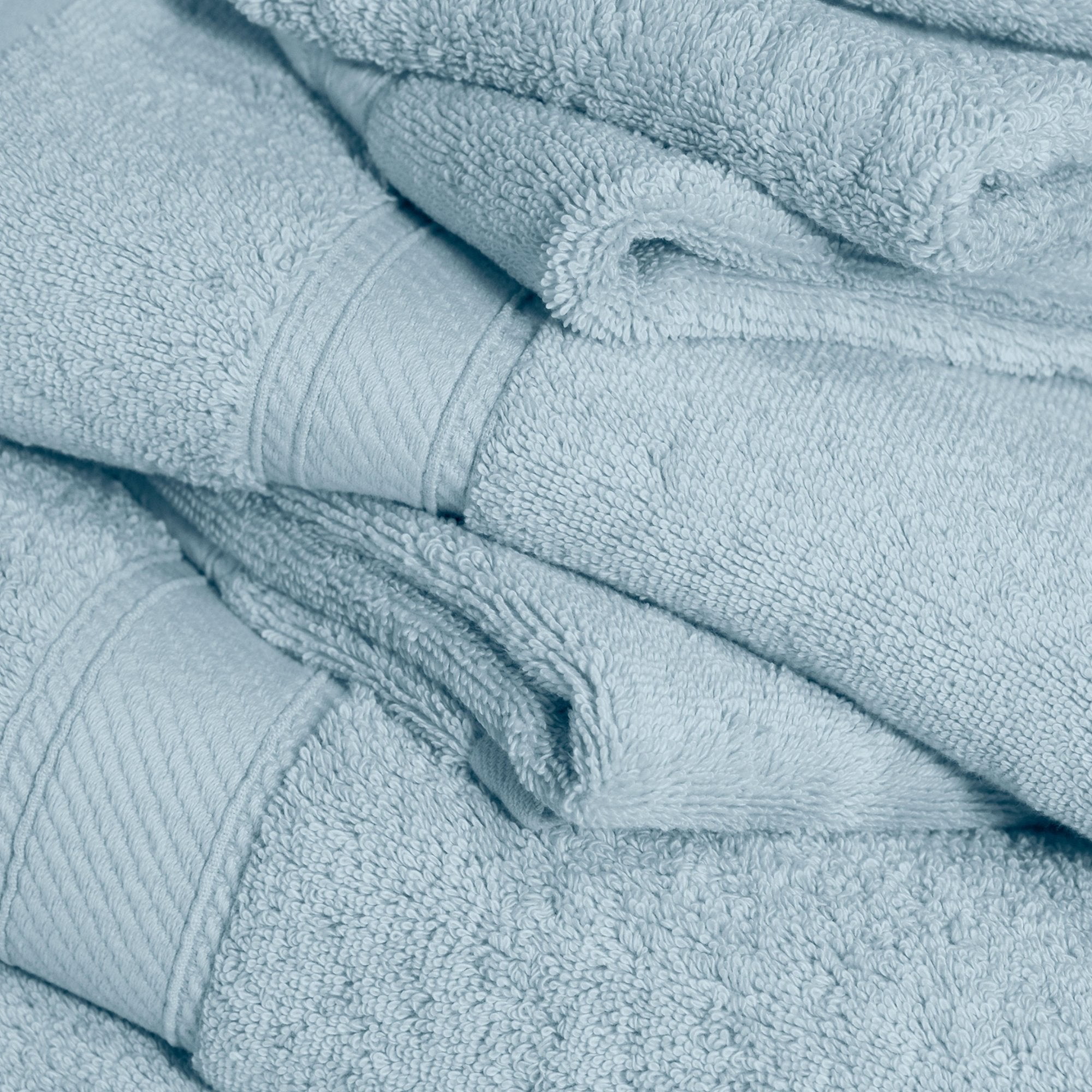 Superior Madeline Egyptian Cotton Ultra-Plush 12-Piece Towel Set, Light Blue