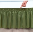 thumbnail image 3 of Wrap Around Bed Skirts 18" Drop, Fully Elastic Dust Ruffle, Soft and Luxury, Fade Resistant, Machine Washable Luxurious Fabric, Full XL Size - Sage Solid., 3 of 4