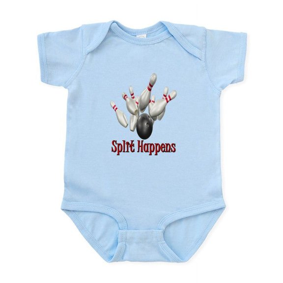 CafePress - Split Happens Bowling Infant Bodysuit - Baby Light Bodysuit, Size Newborn - 24 Months