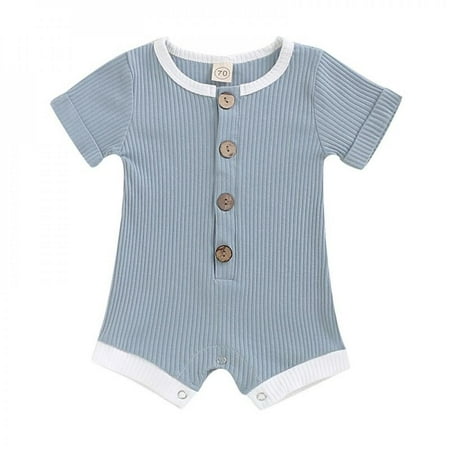 

Jandel Newborn Infant Baby Boy Girl Knitted Romper Jumpsuit Long Sleeve Solid Cotton One Pieces Clothes Outfit Pit Strip Baby Bodysuit