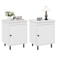 thumbnail image 1 of Gymax 2PCS Nightstand Mid Century Modern End Table w/Door Heavy-Duty Metal Legs, 1 of 10