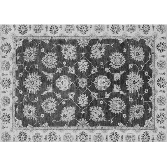 Ahgly Company Indoor Rectangle Oriental Gray Traditional Area Rugs, 5' x 7'