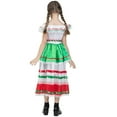 thumbnail image 4 of Rggeeun Toddler Mexican Girl Long Sleeve Multicolor Halloween Princess Dress Dance Party Dresses Clothes Birthday Casual O-Neck Sundress, 4 of 4