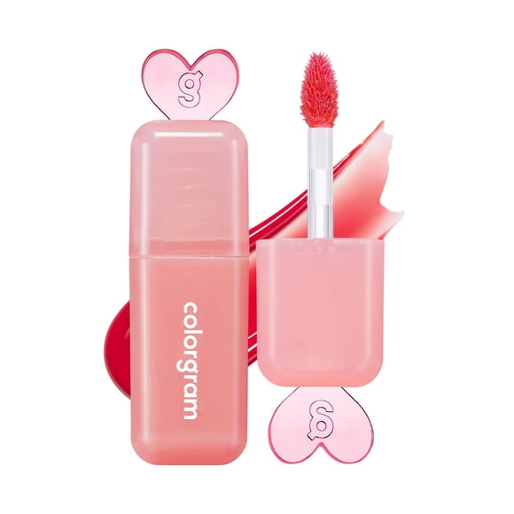 COLORGRAM Juicy Drop Tint 04 Cereza transparente | Juicy Lip Gloss Tinte de labios brillante con colores afrutados Construible y mezclable Altamente pigmentado