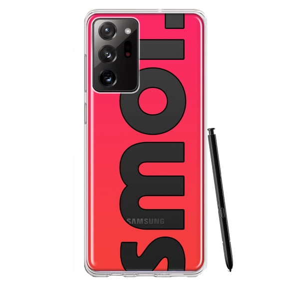 MUNDAZE Samsung Galaxy Note 20 Ultra Shockproof Clear Hybrid Protective Phone Case Red Pink Clear Funny Text Quote Smol Cover