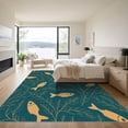 thumbnail image 3 of ODIKA 2'x3' Machine Washable Non-Slip Area Rug, Cabin Retreat Fish & Foliage Motif High Traffic Rug with Pad, Blue, 915989, 3 of 8