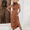 thumbnail image 6 of Women's Casual Tank Maxi Dress, Sleeveless Crewneck Summer Long Sundress with Side Slit, Comfy Loose Fit A-Line Beach Dress, 6 of 8