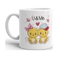 thumbnail image 2 of Two Chickens with Hearts U & ME Coffee Tea Ceramic Mug Office Work Cup Gift 15oz, 2 of 3