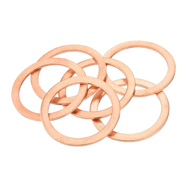 Uxcell Flat Copper Washers Copper Flat Sealing Ring Copper 6 pack 40x50x2mm