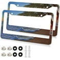 thumbnail image 2 of Coolnut Beach Sunrise 2 Holes Car License Plate Frames 2PCS, Car License Plate Holder with Screw Caps Cover Set Automotive Exterior Parts Decoration for US Vehicles, 2 of 7
