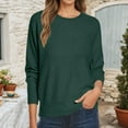 thumbnail image 2 of Fiaer Pullover Sweaters for Women Plus Size Trendy White Crew Neck Long Sleeve Loose Fit Warm Comfort Tops Army Green XXL, 2 of 5