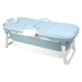 thumbnail image 4 of Hyasfey 58/50/46 Inch Foldable Bathtub Portable Collapsible Tub for Adults & Kids Freestanding Hot Bath & Ice Bath (Blue), 4 of 7