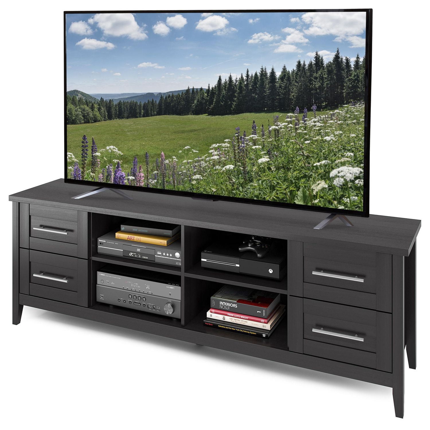 CorLiving Jackson Wooden Extra Wide TV Stand, for TVs up to 80"