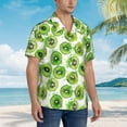 thumbnail image 5 of Goofa Green Kiwi Hawaiian Shirt for Men, Unisex Summer Beach Casual Short Sleeve Button Down Shirts,Aloha Tropical Floral print shirt-Small, 5 of 9