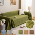 thumbnail image 3 of HUGNEO 71"x51" Chenille Sofa Cover, Non Slip Soft Tassel Couch Cover, Machine Washable Furniture Protector for Kids Pets, Tea Green, 3 of 11