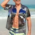 thumbnail image 7 of Disketp Hawaiian Shirts For Men,Astronaut In Outer Space Print Mens Casual Short Sleeve Button Down Shirts Beach Shirt, 7 of 7