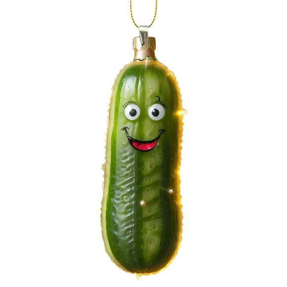 Amzcrzy Pendentif Concombre en Acrylique Multifonction Pendentif Décoratif en Acrylique pour Sapin de Noël Mignon Mini Concombre Pendentif de Noël Décorations des Fêtes Décor Suspendu Décorations de Jardin