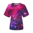 thumbnail image 4 of DHFJKG 2 Piece Sets For Women Summer Workout Outfits Short Sleeve Crew Neck Galaxy Printed T Shirt Leggings Casual Tracksuits Cozy Outfit, 4 of 6