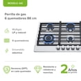 thumbnail image 3 of Parrilla De Gas 6 Quemadores Empotrable AVERA AI6 En Acero Inoxidable Estufa de Mesa, 3 of 11