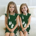 thumbnail image 6 of Gukieu Christmas tree green plaid Print Girls' Flying Sleeves Nightdress, Round Neck Sleeveless Princess Dress, Nightgown and Home Clothes-Large, 6 of 6