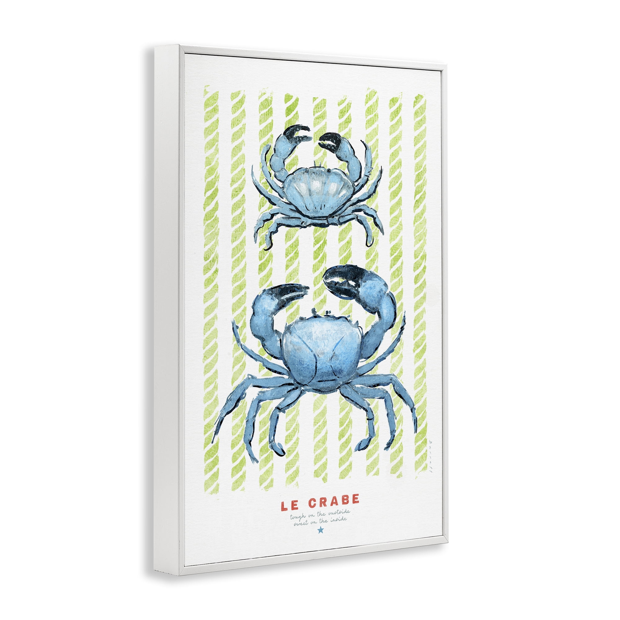 Stupell Industries Modern Bistro Crabs White Framed Giclee Art, design by Chad Barrett