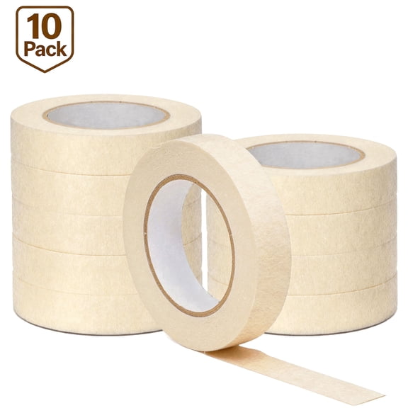 Minorsun Masking Tape 10 Pack, 0.75 inch x 55 Yards General Purpose Painter’s Tape for Painting, Art, Craft & Office Use, White Beige