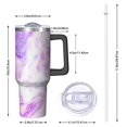 thumbnail image 2 of 40oz Tumbler with Handle and Straw, Vacuum Insulated Stainless Steel Travel Mug, Fits Car Cup Holder, Liquid & Marble Print, 2 of 6