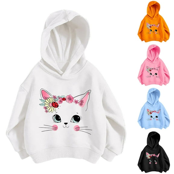 Babcutegg Sweatshirt for Toddler Boys Graphic Print Hooded Long Sleeve Tops for Toddler Boys White 8 T