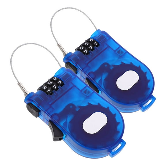 Raindrops 2pcs Retractable Cable Lock with Combination for Suitcase Luggage Travel and Closet Security Adjustable Wire Lock