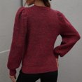 thumbnail image 7 of Pullover Sweaters for Women Puff Sleeve Pullover Sweater Round Neck Soft Sweater Slim Fit Solid Color Knitted Jumper sweaters women, 7 of 7